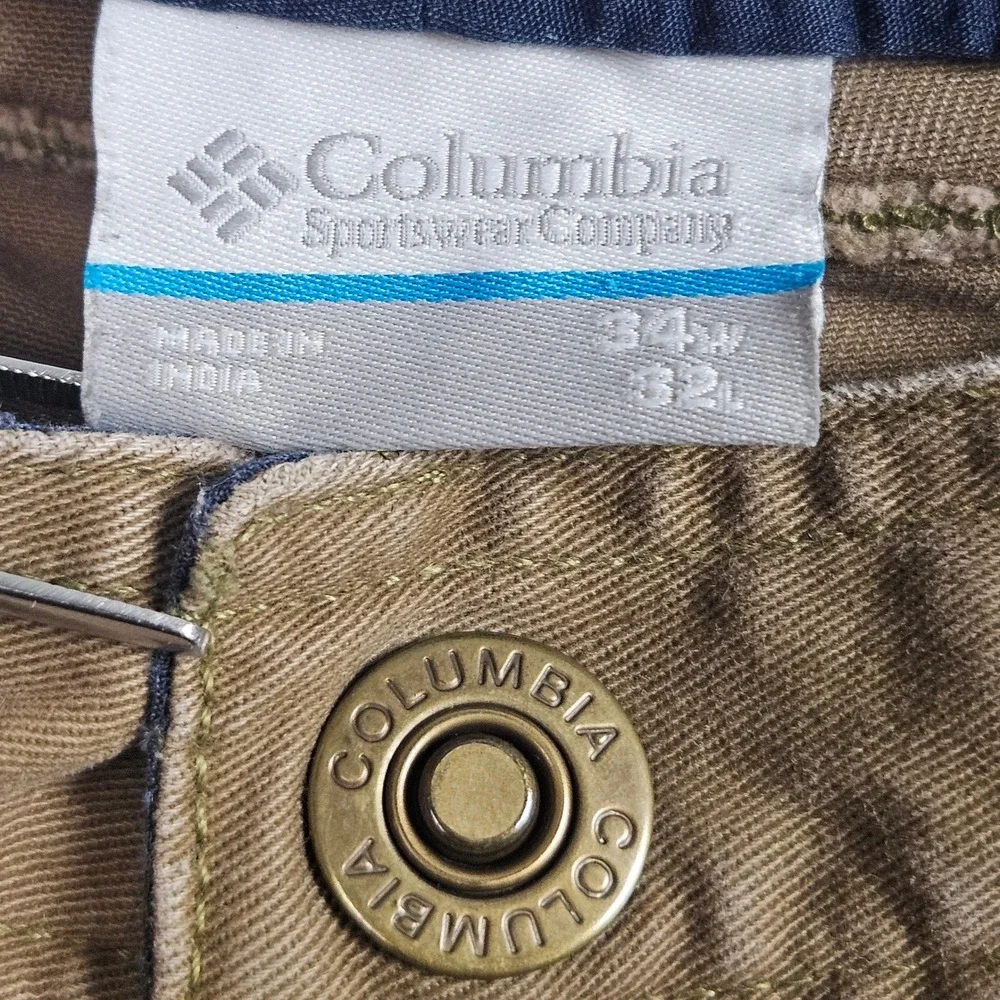 Columbia Pants Mens 34x32 Khaki Utility Outdoor Hiking Trail Workwear Gorpcore - Picture 3 of 6